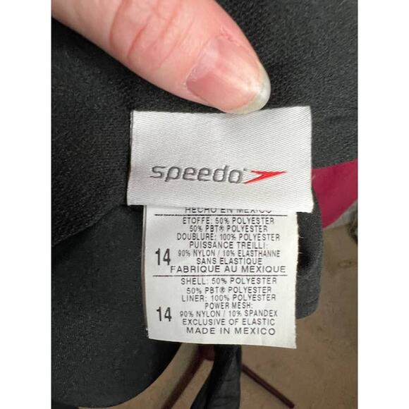 Speedo one piece swimsuit v neck  black - Picture 8 of 10